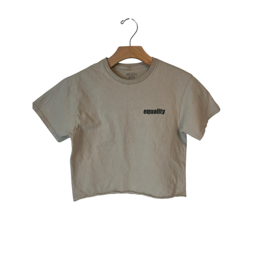 Mighty Fine Cropped T Shirt Women's Small Equality